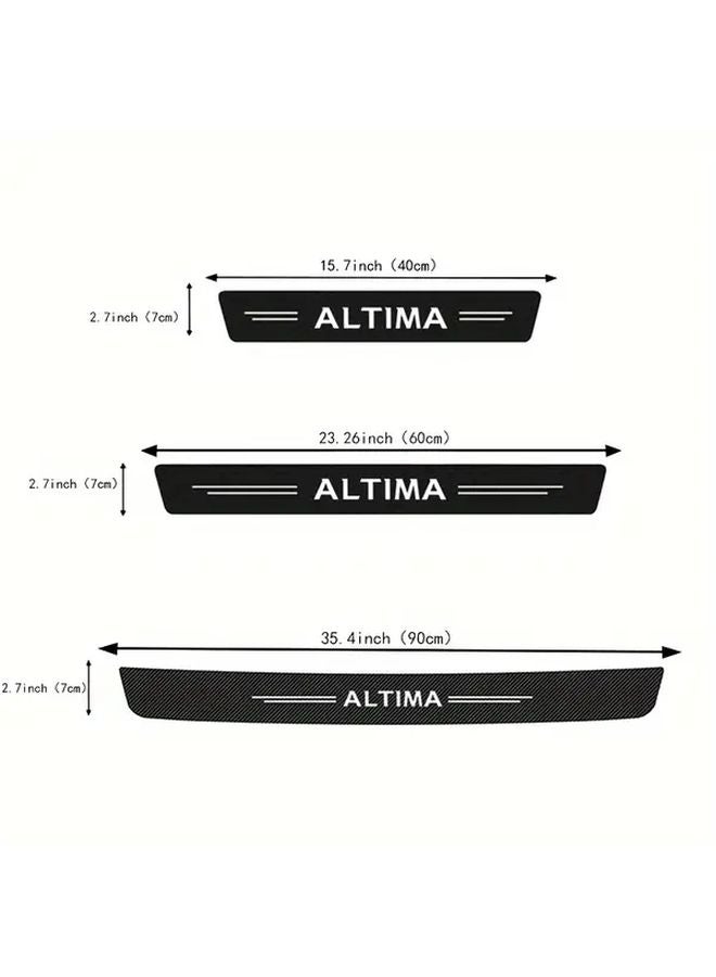 Nissan Altima Door Sill And Rear Trunk Protector 5PCS Carbon Fiber Scratch Guard - Image 2
